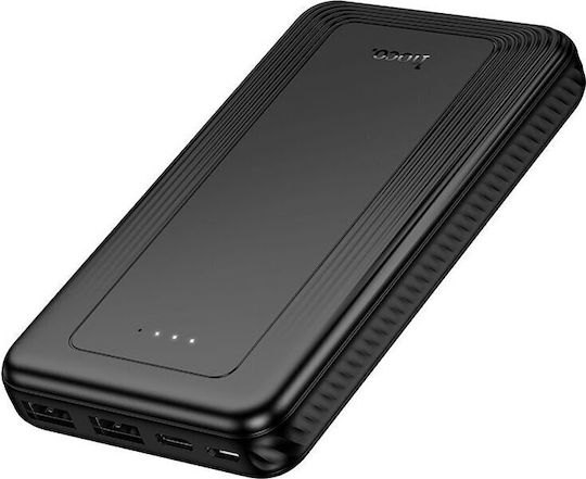 Hoco J165 Power Bank 10000mAh με 2 Θύρες USB-A και Θύρα USB-C Μαύρο