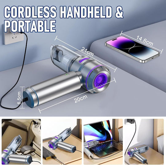 Car Hand Vacuum & Blower 2 in 1 Rechargeable 12V