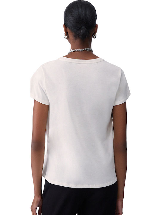 Bluza Damă Bumbac Mâneci Scurte Q9808/bco Lana/liujo