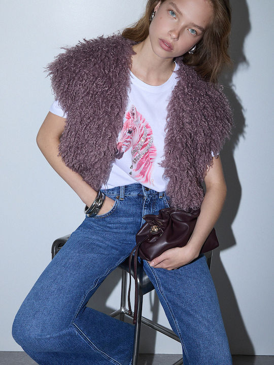 Women's Blouse Animal Print White