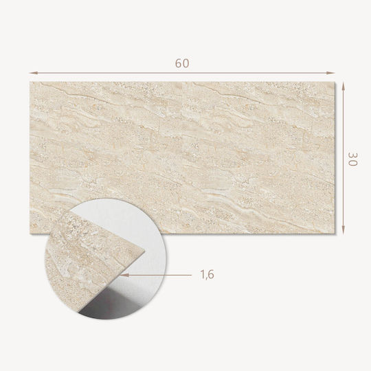 Set of Vinyl Tiles Kitchen Pattern Natural Stone Design 6x60x30 pcs