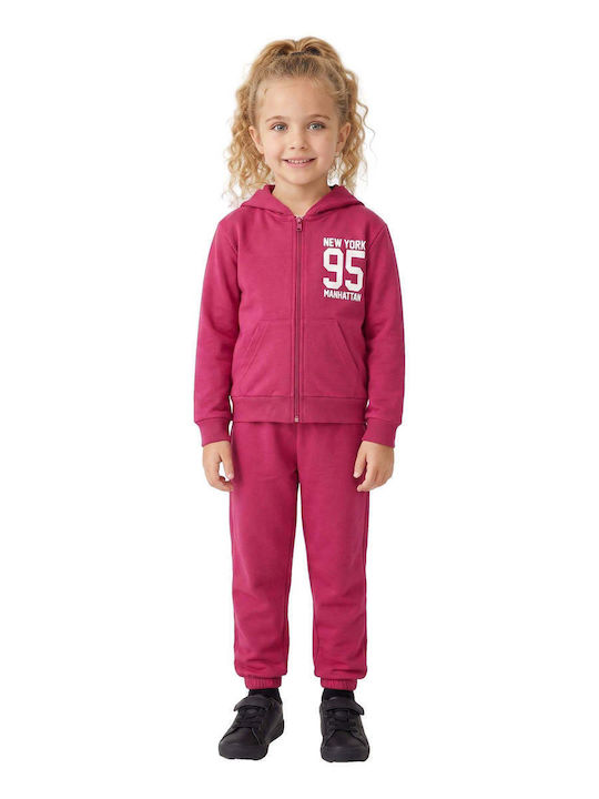 Kinder Sweatpants Set Fuchsie