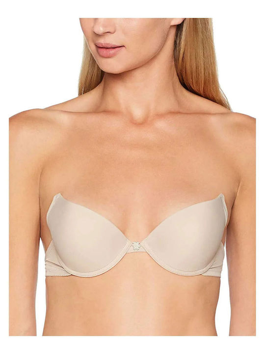 Beige Büstenhalter Liegestütz mit Bügel 9352-Tiera