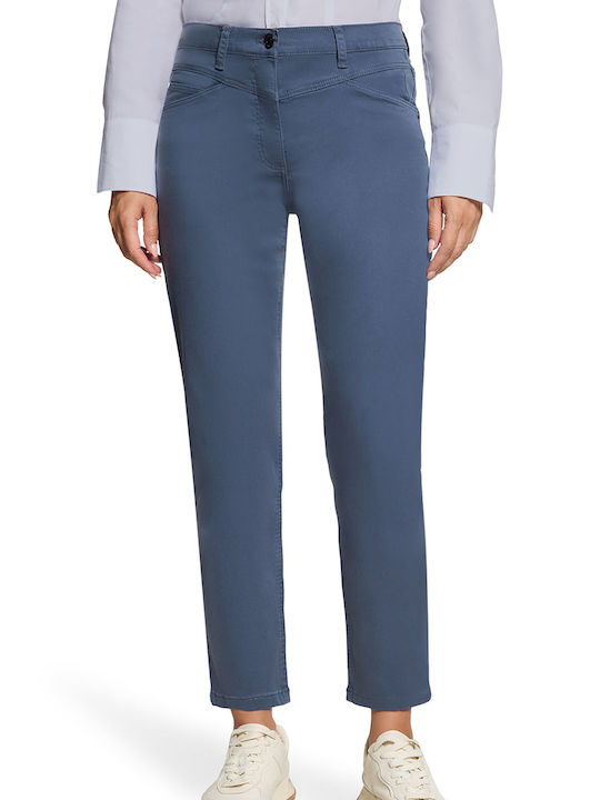 Betty Barclay Pantaloni Dama Capri Din Țesătură În Croială Slim Indigo