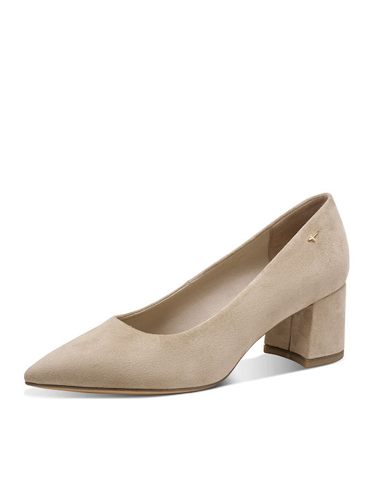 Pointed Toe Heels with Mid Heel Ecru