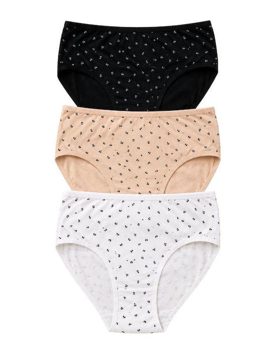Damen-Slips 3er Pack Mehrfarbig