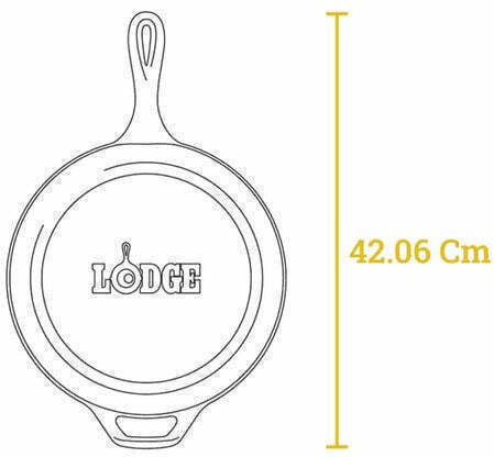 Lodge Pan With Lid made of Cast Iron 26.04cm