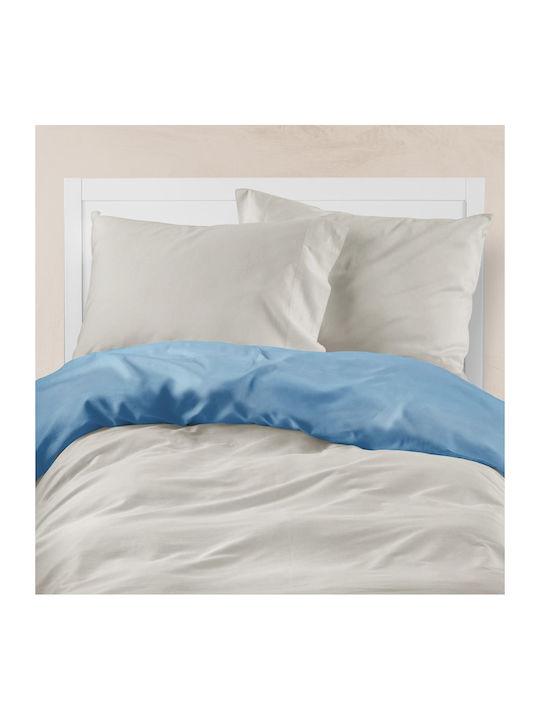 Borea Duvet Cover Cotton Queen 220x240 Solid Haki / Terracotta
