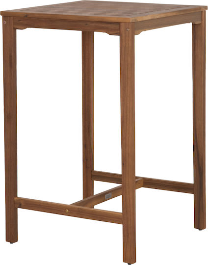 Wooden Bar Table for Small Outdoor Spaces Servan Natural 65x65x100cm