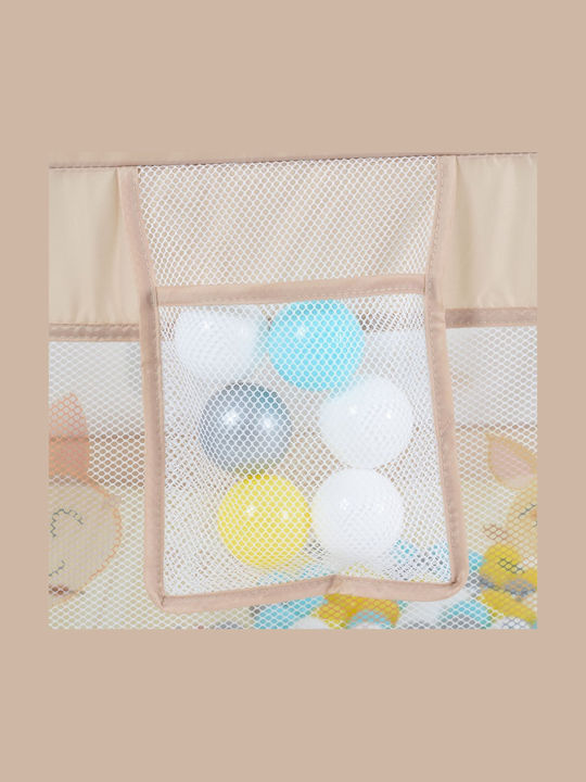 Moni Gamezone Кошара за игра с Матрак Бежов 120x120cm