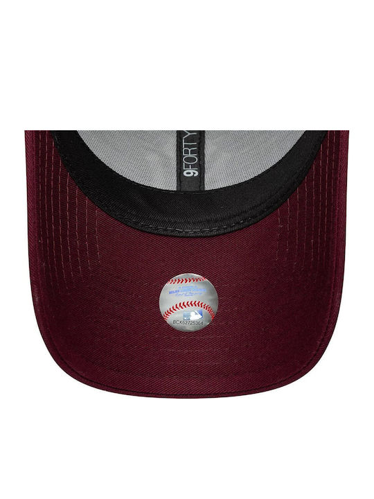 New Era New York Yankees MLB Metallic Logo 9Forty Adjustable Cap Women's Dark Red 60915782