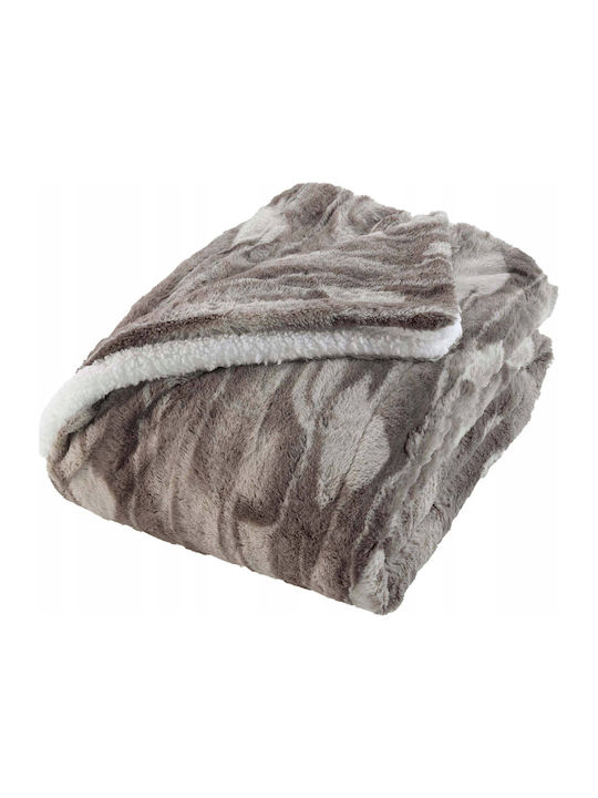 Douceur d'Intérieur Furry Sofa Blanket 130x160cm Caribou