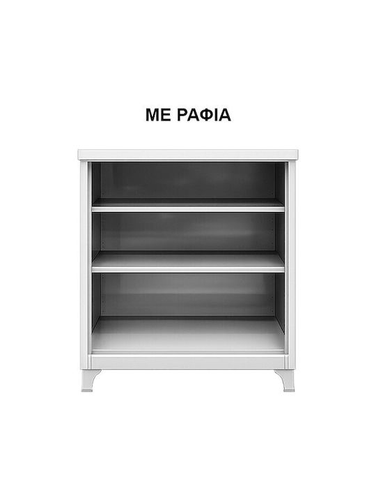 Dulap cu două uși Metal Galvanizat cu 3 Rafturi 80x45x90cm