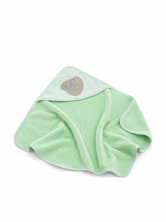 Beboulino Baby-Badetuch mit Kapuze Lime 75x75cm