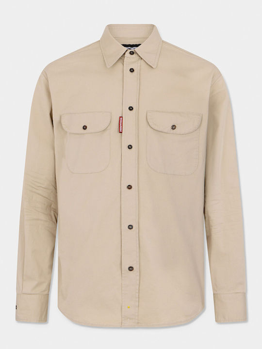 Langärmeliges Herrenhemd Beige
