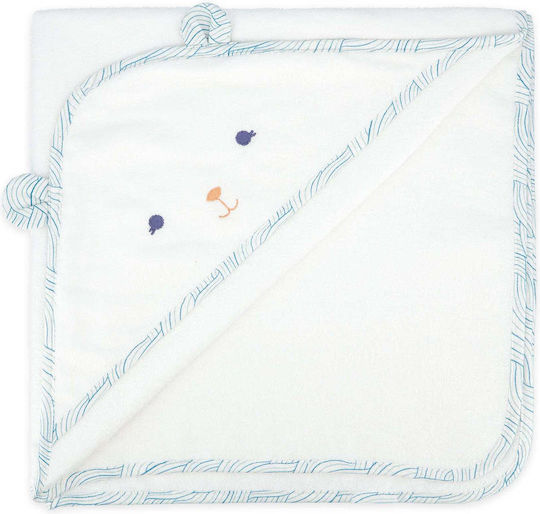 Kaloo Baby Bath Towel-Bathrobe Hooded Petit Calme White 75x75cm