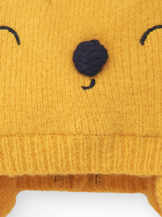 Knitted Yellow Baby Beanie for Newborn