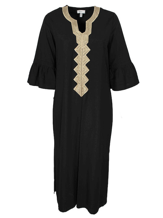 Summer Maxi Dress with Ruffles Black