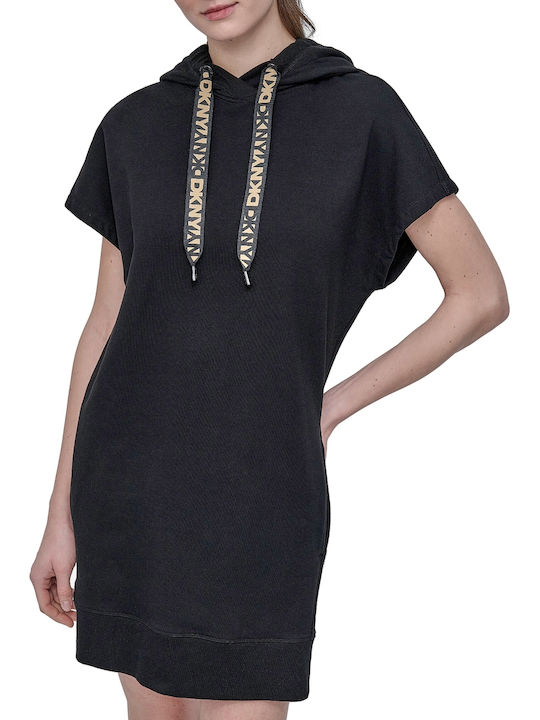 Mini Athletic Dress Short Sleeve Black
