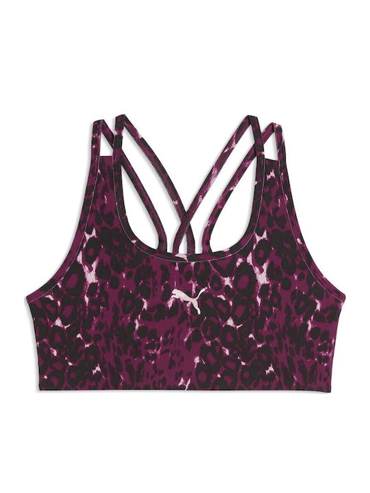 PUMA Tad Ess Aop Kids Training Bra Burgundy