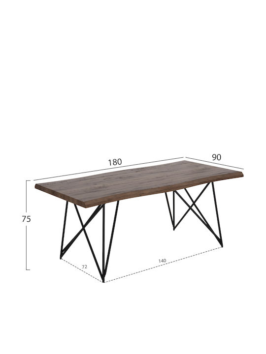 Esszimmermöbel-Set mit 6 Stücken 180x90cm
