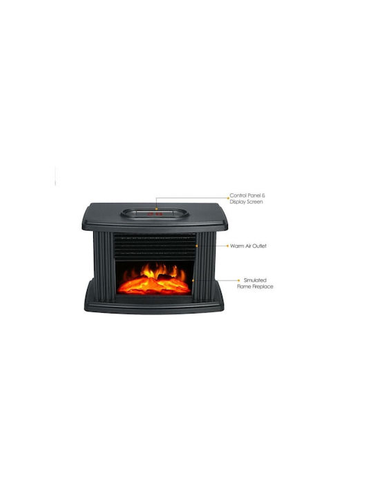 Επιτοίχιο Ηλεκτρικό Τζάκι 1000W 22x12cm Μαύρο