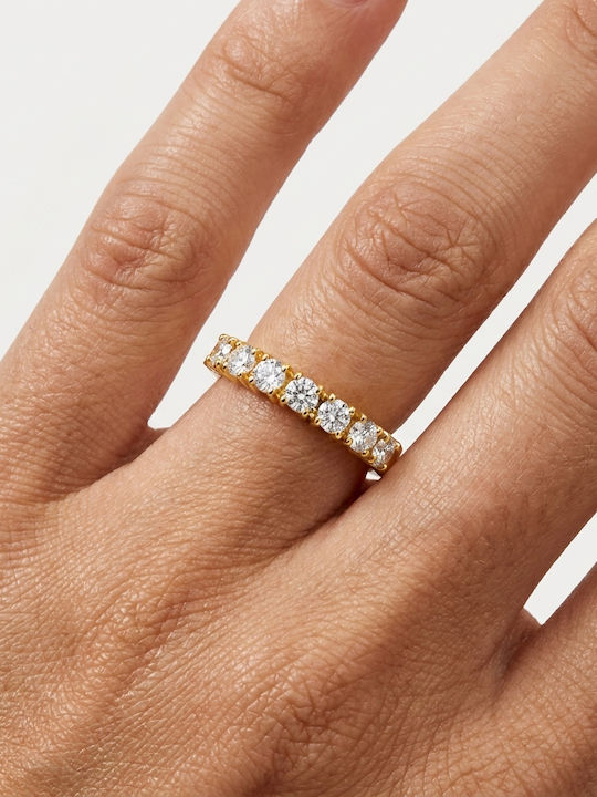 Women's Half Eternity Band Ring with Diamond in 14K Gold Women's Half Eternity Band Ring with Diamond in 14K Gold