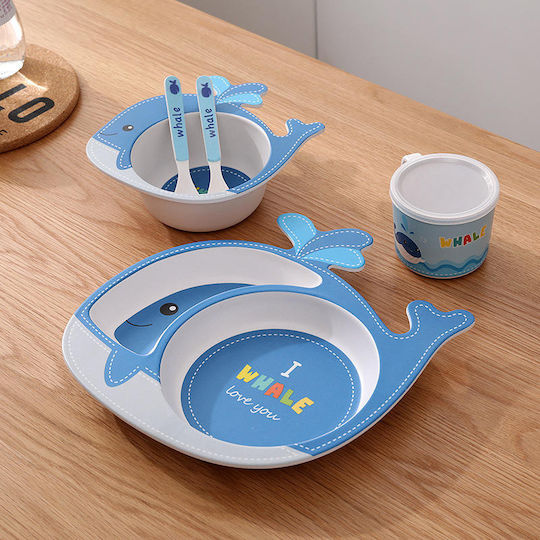 Baby Cloud Whale Bamboo Feeding Set 5 pcs for 12+ Months