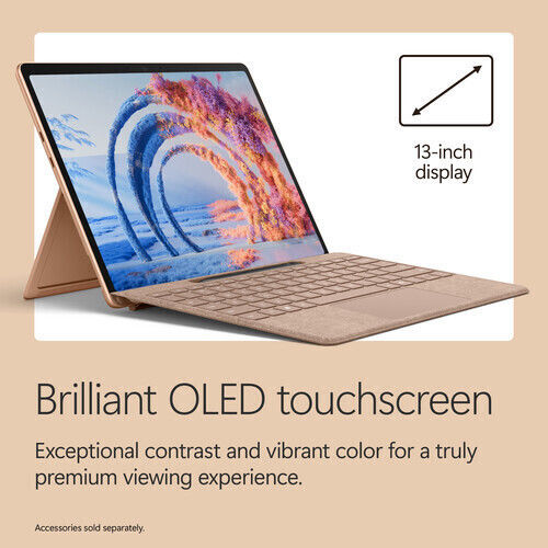 Microsoft Surface Pro Copilot+ PC (12th Edition) 13" Таблет (16GB/1TB/Snapdragon X2 Elite/Windows 11 Pro) Пясъчен