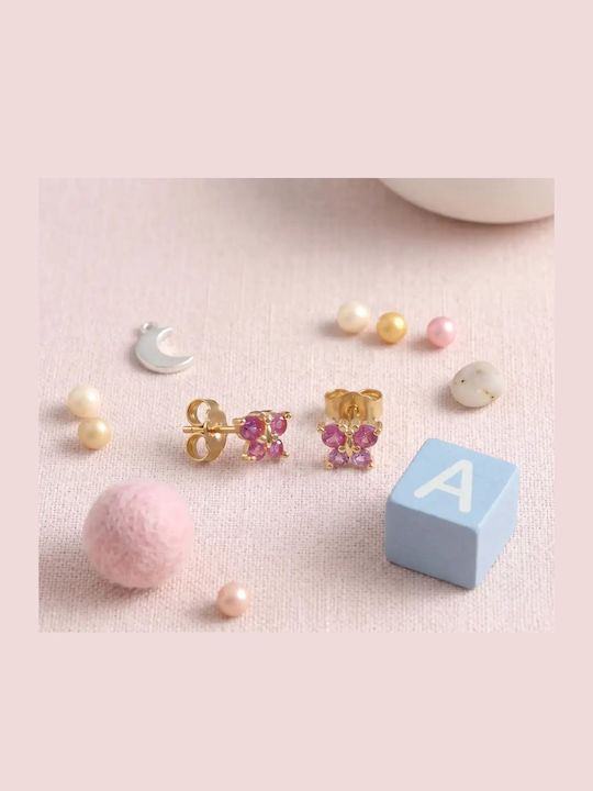 Детски Обици Studs Пеперуди от Злато 9К