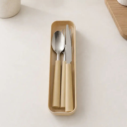 Pandaboo Baby Set with Fork in Case Light Blue 2 Pieces