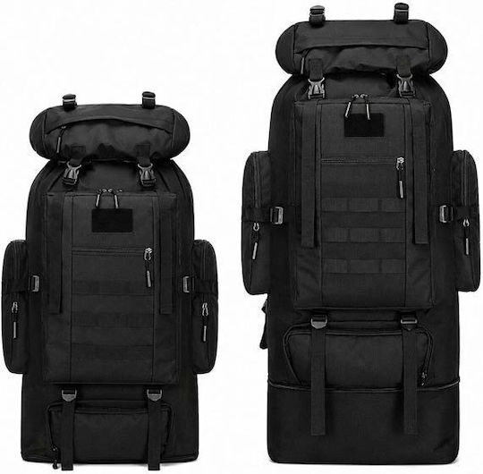 Military Backpack from Polyester Black 100lt