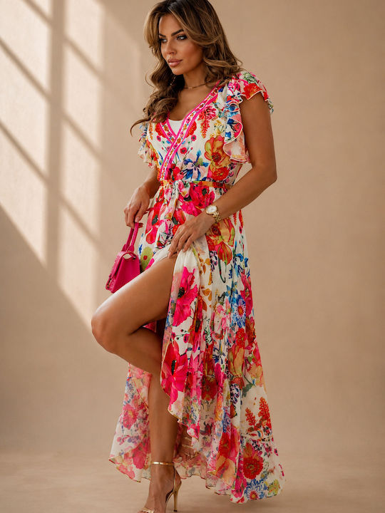 Boho Chic Αέρινο Κρουαζέ Φόρεμα Elisabeta White