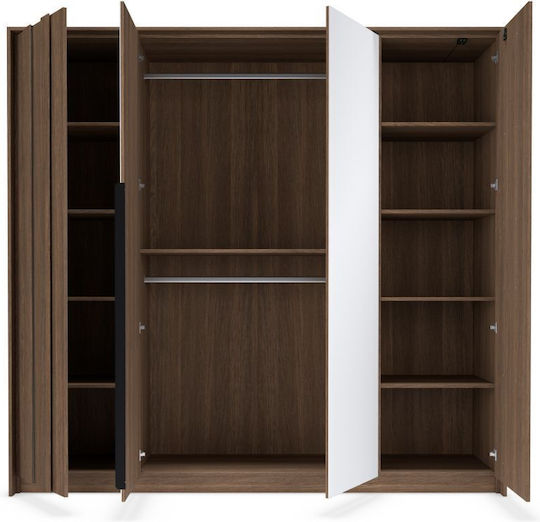 Amaro Dulap Patru Uși Cu Oglindă 223.2x59.6x210cm Nucă Amaro Dulap Patru Uși Cu Oglindă 223.2x59.6x210cm Nucă