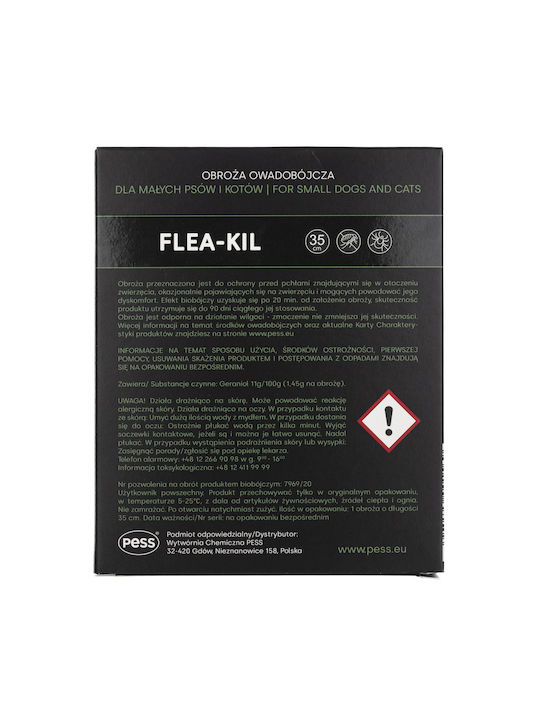 Εντομοκτόνο Κολάρο Pess Flea-kil Μικρά Σκυλιά Γάτες 35 Cm