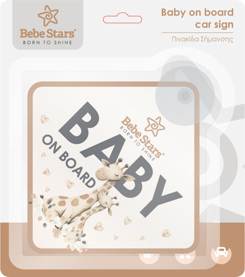 Bebe Stars Стикер Baby On Board с вакуум 80-175