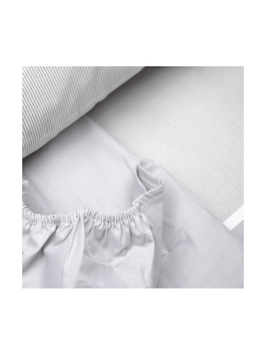 Ninetta Bebe Baby Sheets Crib Cotton Grey Set 70x140cm 3 Pieces