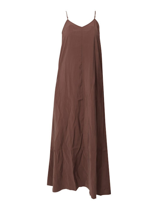 Sommer Maxi Damenkleid Braun