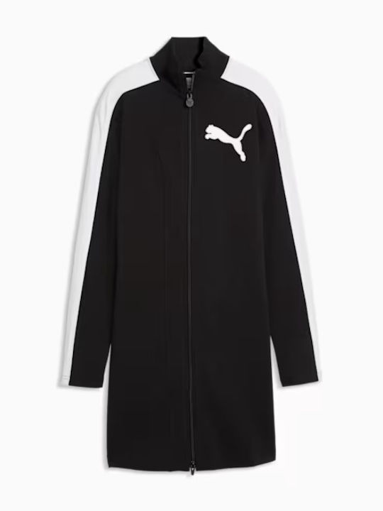 Rochie Mini Sport Mânecă Lungă Neagră