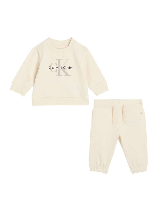 Kids Sweatpants Set Beige