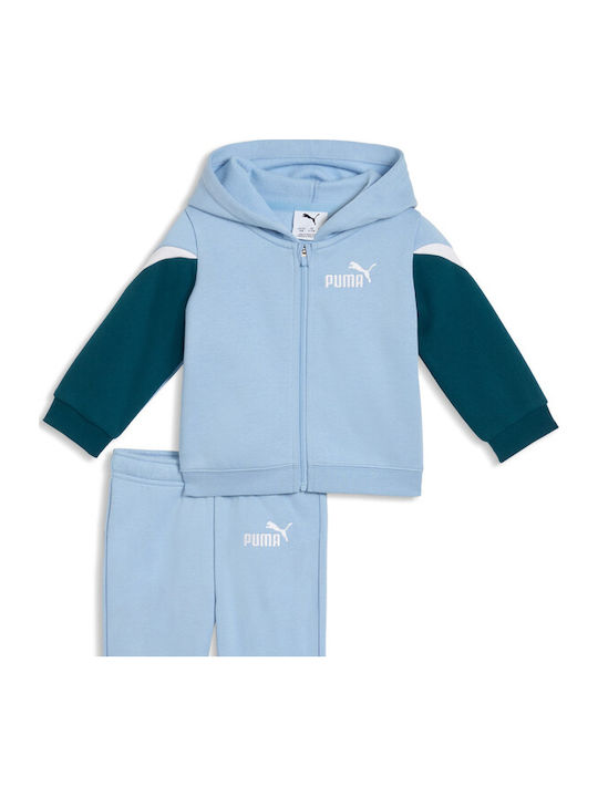 Kids Sweatpants Set With Jacket Block Hooded