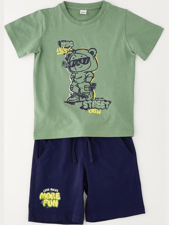 Kids Set with Shorts Summer 2 Pieces Green