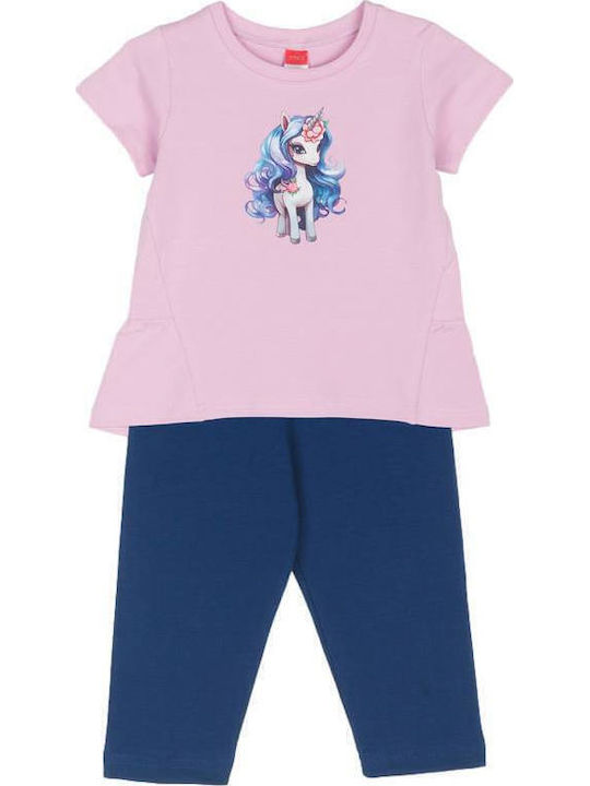 Kinder-Set mit Leggings Sommer 2Stück Lilac Unicorn