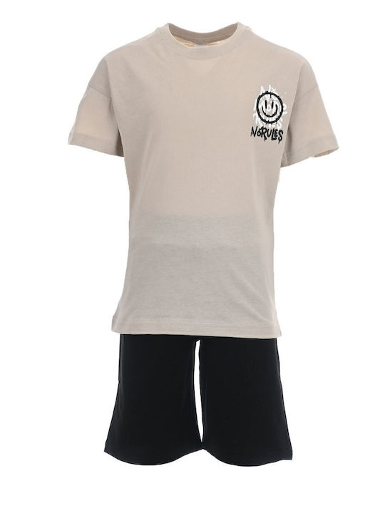 Kids' Set with Shorts Summer 2pcs Beige No Rules