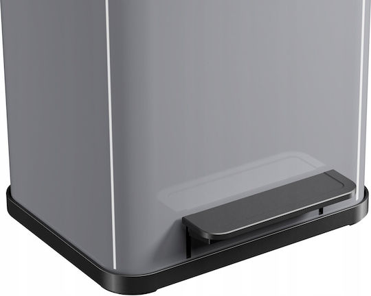 Hailo Waste Bin from Stainless Steel with Pedal Grey 17lt