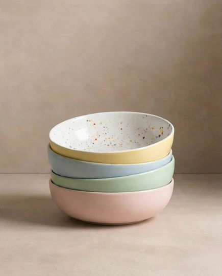Egg Back Home Breeze Party In Pasta Ceramic Blue Pasta Plate Diameter 21cm 4 Pieces