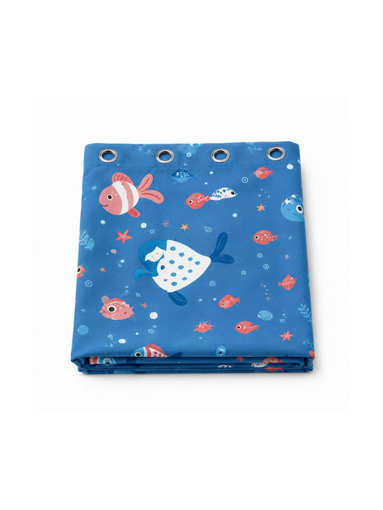 Galifas Kinder Vorhang mit Bleistiftfalten Hellblau 270x280cm