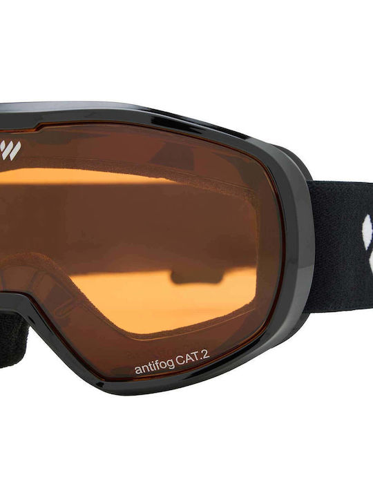 Witeblaze Μάσκα Σκι & Snowboard Παιδική Μαύρη με Φακό σε Μαύρο Χρώμα