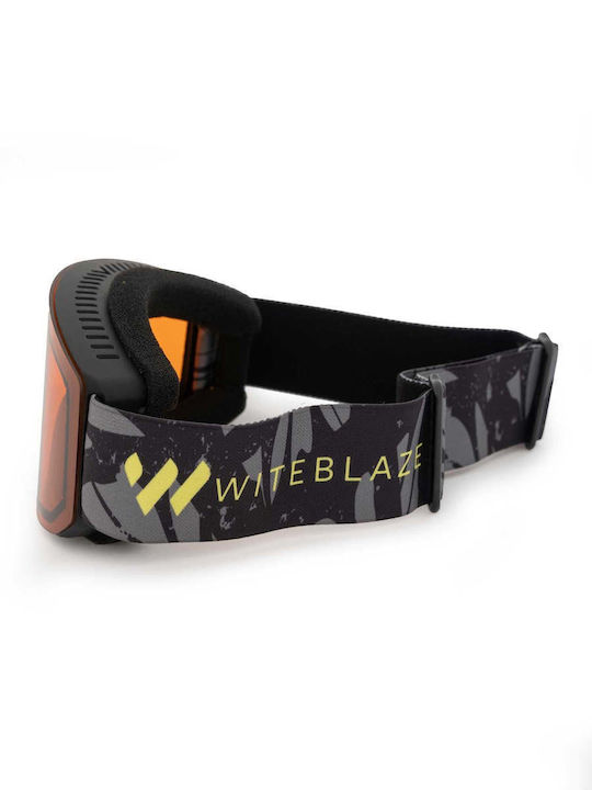 Witeblaze Μάσκα Σκι & Snowboard Παιδική Μαύρη με Φακό σε Μαύρο Χρώμα