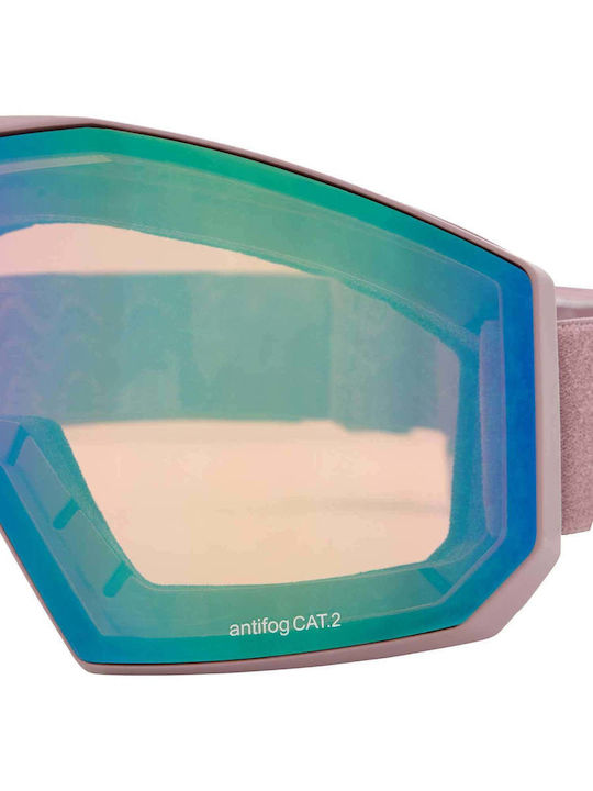 Witeblaze Μάσκα Σκι & Snowboard Ενηλίκων Γκρι με Φακό σε Γκρι Χρώμα